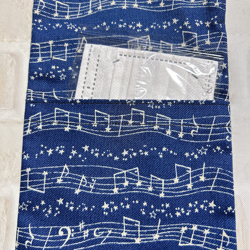 オーダー品】お箸袋なみなみ柄モノトーンポケット付き