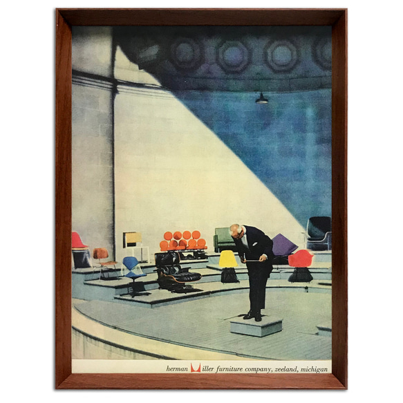 ハーマンミラー 1950年代 アメリカ ヴィンテージ 雑誌 広告 額付 ポスター 3枚目の画像