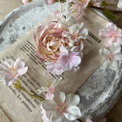 2種類の桜お花の桜色コサージュ 3枚目の画像