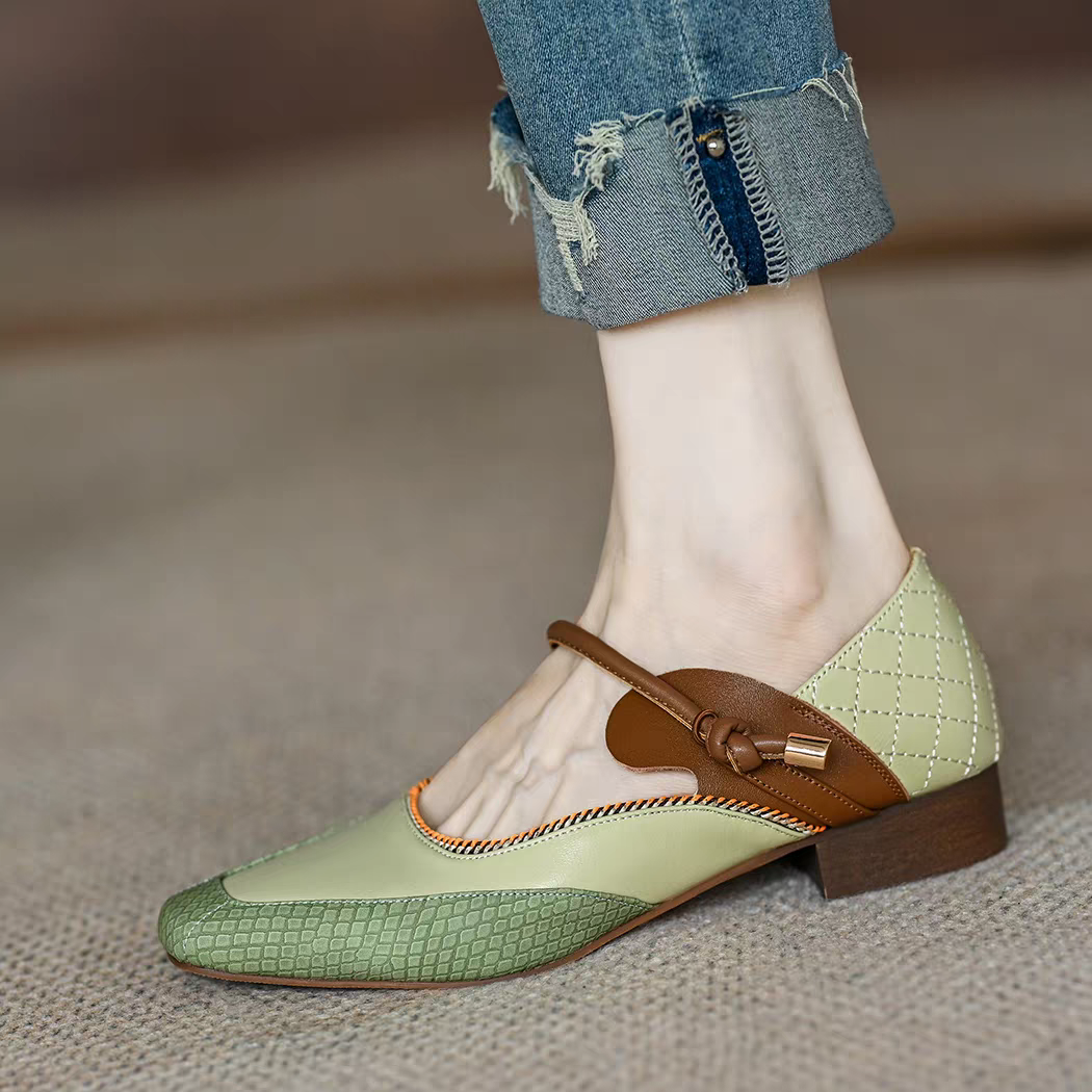 レザー パンプス レディース シューズ レディース靴 ぺたんこ フラットシューズ 脱げない メリージェーンシューズ 本革