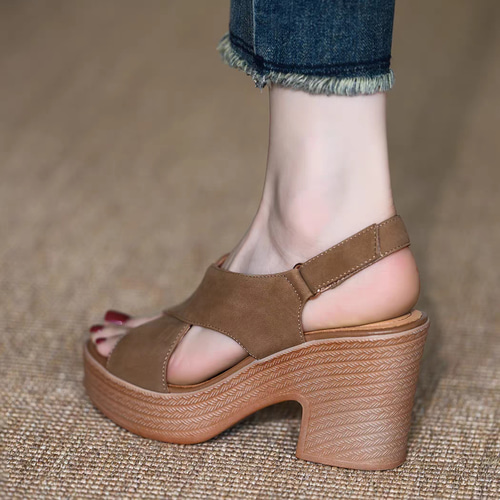 レザー サンダル ウェッジソールサンダル ミュール スポーツ