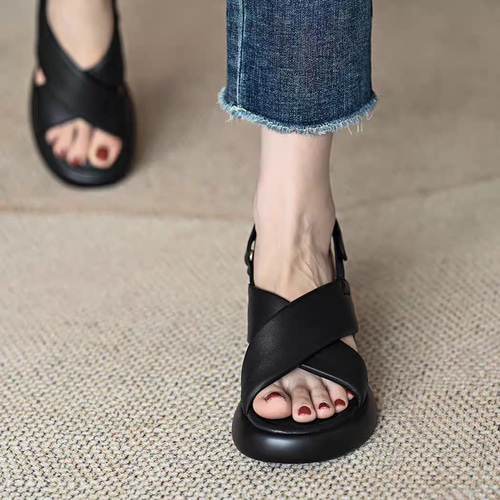 レザー サンダル ウェッジソールサンダル ミュール スポーツサンダル