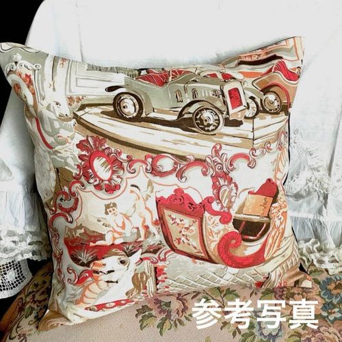 フランスで購入生地使用☆クッションカバー