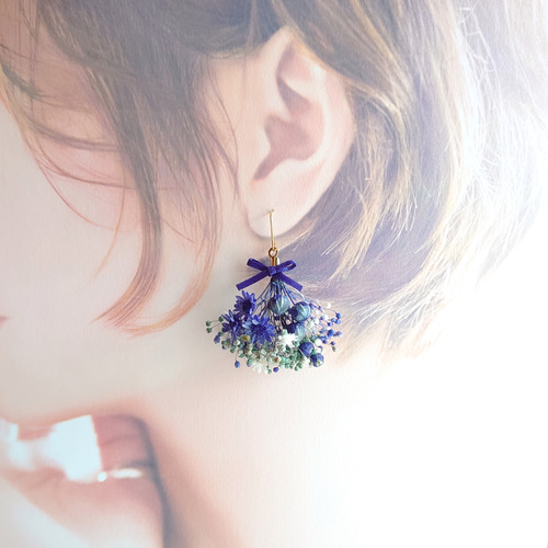 BLAZE（手芸） ピアス イヤリング プリザーブドフラワー かすみ