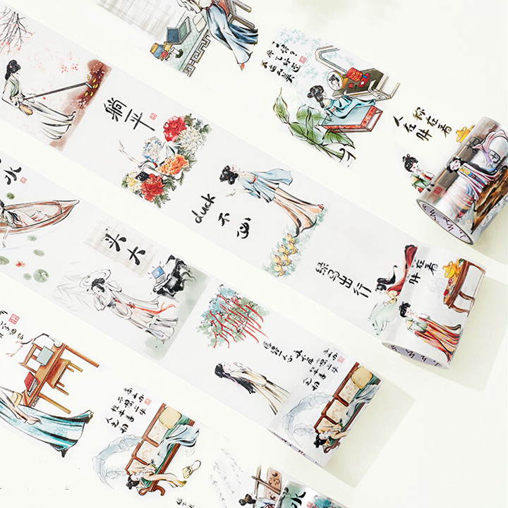 海外マスキングテープ巻売り 秋日 人物マスキングテープ 風景マステ  