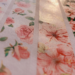 6巻 海外和紙テープ フラワーパーティー 花束 花之聚會 和紙マスキングテープ(剥離紙付き) 花系 装飾系 海外マステ 8枚目の画像