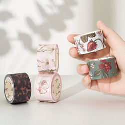 5巻 海外和紙テープ 甜草莓 甘いいちご 和紙マスキングテープ(剥離紙付き) ストロベリー 植物系 装飾系 海外マステ 6枚目の画像