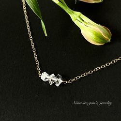 14kgf Herkimerdiamond necklace 2枚目の画像