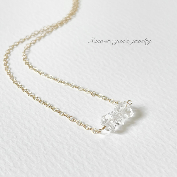 14kgf Herkimerdiamond necklace 8枚目の画像