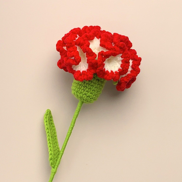 【完成品在庫あり ブーケのカスタマイズが可能】 ins 花飾り カーネーション シュミレーション 花毛糸 かぎ針編み 手作りブー 5枚目の画像