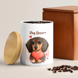 【 キュンです ダックスフンド 】 キャニスター　保存容器　お家用　プレゼント　犬　ペット　うちの子　犬グッズ 2枚目の画像