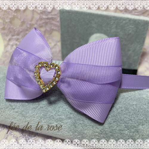 リボンのカチューシャ 姫かわ プリンセス ハート ハンドメイド D