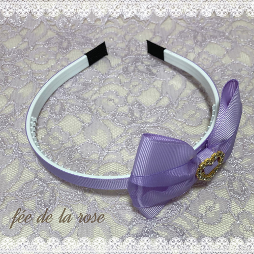 リボンのカチューシャ 姫かわ プリンセス ハート ハンドメイド D