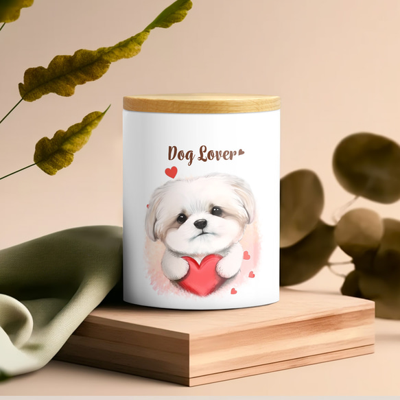 【 キュンです マルチーズ 】 キャニスター　保存容器　お家用　プレゼント　犬　ペット　うちの子　犬グッズ 3枚目の画像