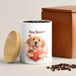 【 キュンです ゴールデンレトリバー 】 キャニスター　保存容器　お家用　プレゼント　犬　ペット　うちの子　犬グッズ 2枚目の画像