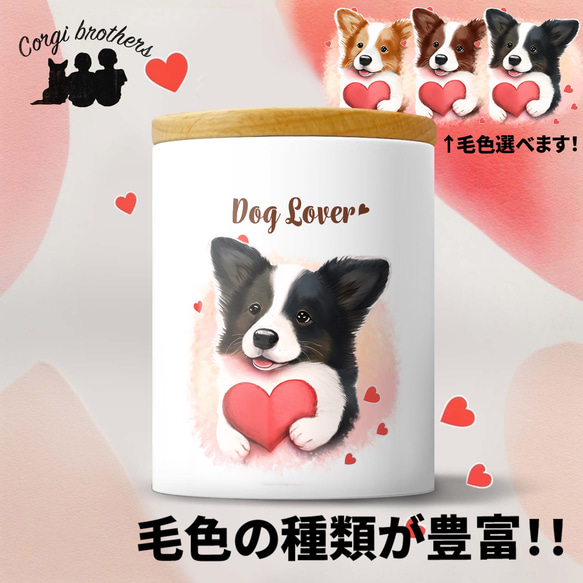 【 キュンです ボーダーコリー 】 キャニスター　保存容器　お家用　プレゼント　犬　ペット　うちの子　犬グッズ 1枚目の画像