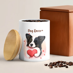 【 キュンです ボーダーコリー 】 キャニスター　保存容器　お家用　プレゼント　犬　ペット　うちの子　犬グッズ 2枚目の画像