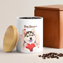 【 キュンです シベリアンハスキー 】 キャニスター　保存容器　お家用　プレゼント　犬　ペット　うちの子　犬グッズ 2枚目の画像