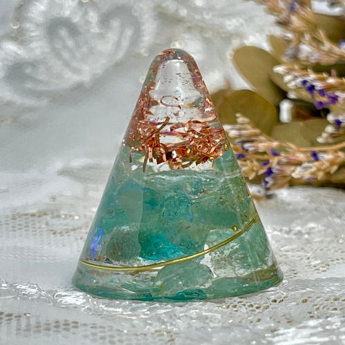 アパタイト オルゴナイト 推し量る キーホルダー✨ 