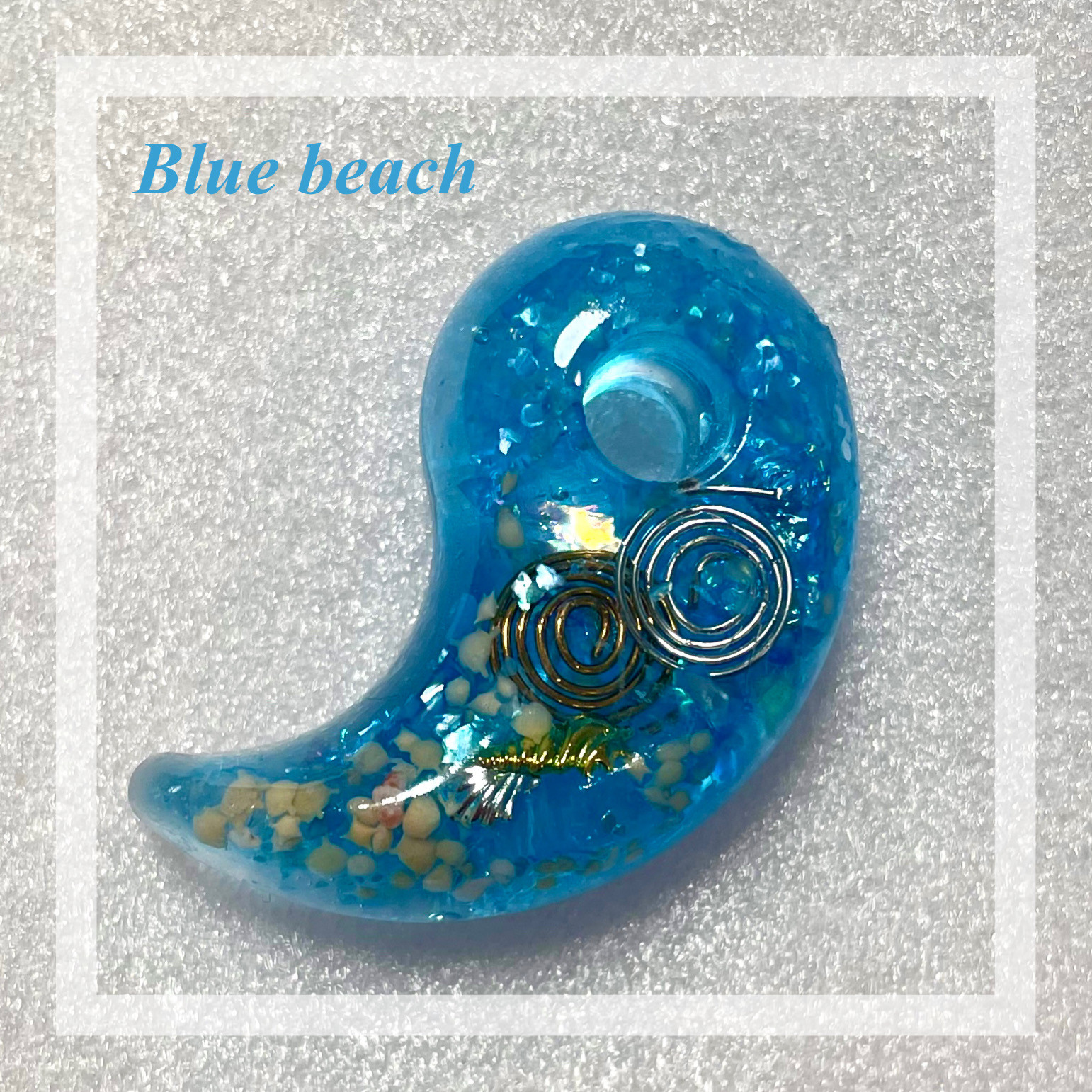 新作】気功玉（青龍）オルゴナイトのキーホルダー①（願い叶える