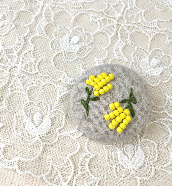 ミモザ ビーズ 刺繍 ブローチ ハンドメイドアクセサリー 楽天市場】チリア 田川啓二 ミモザのブローチキット : 田川啓二