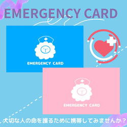ひつじのEMERGENCY CARD 1枚(緊急連絡先) 5.5cm×9cm 11枚目の画像