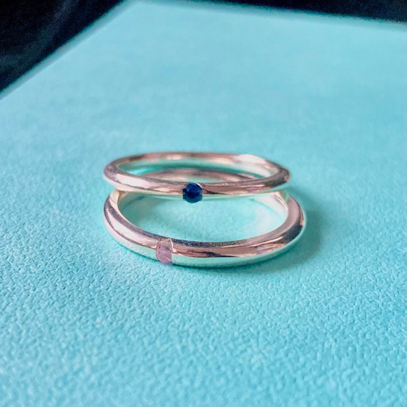 ピンクサファイア　甲丸の指輪 サイズ指定可能　silver950 11枚目の画像