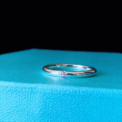 ピンクサファイア　甲丸の指輪 サイズ指定可能　silver950 5枚目の画像