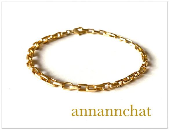 スクエアチェーン rectangle 2色 マットゴールド・艶ゴールド