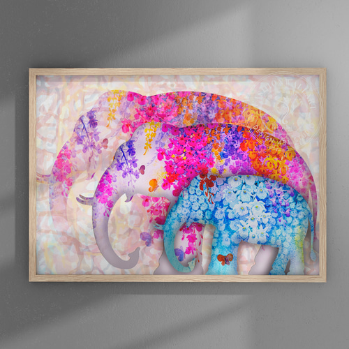 装飾ブックエンド 母と子の象 中国風シンプル Cozy ハンドメイド・手芸