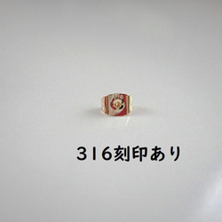 3mm 宝石質 ルビー　ベゼルピアス 【金属アレルギー対応】　AP-＃254 6枚目の画像