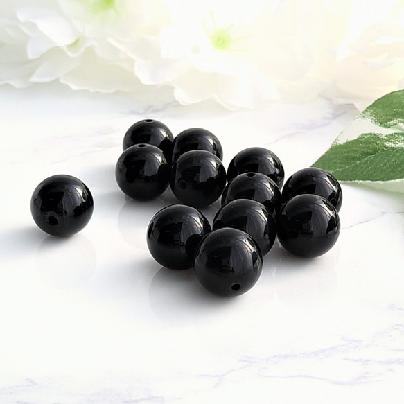 6～12mm モリオン (黒水晶) 天然石 丸玉 ラウンド 【サイズ選択】 6mm