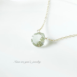 14kgf green amethyst necklace 8枚目の画像