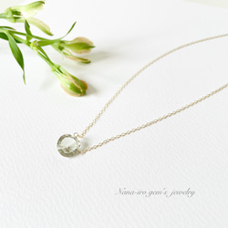 14kgf green amethyst necklace 6枚目の画像