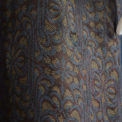 着物リメイク　　V襟の ロングワンピース（絹着物地）七分袖 10枚目の画像