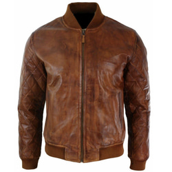 羊・シープ革 ワックス加工ボンバージャケット Sheep Leather Waxed Bomber Jacket 1枚目の画像