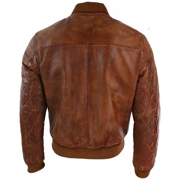 羊・シープ革 ワックス加工ボンバージャケット Sheep Leather Waxed Bomber Jacket 2枚目の画像