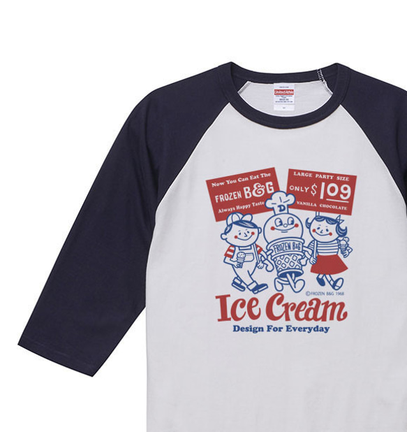 [P-only order page] Ice cream Boy&amp;Girl Raglan 3/4 sleeve T-s 第1張的照片