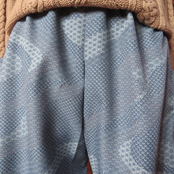 小花模様　ウールのもんぺパンツ　９４ｃｍ　着物リメイク 2枚目の画像