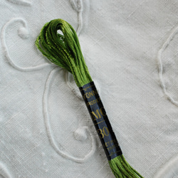 アンティーク DMC 刺繍糸 人絹 緑 1枚目の画像