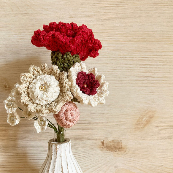 編み花のミニブーケ① 7枚目の画像