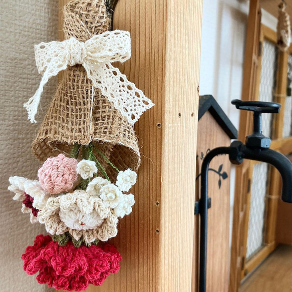 編み花のミニブーケ① 5枚目の画像