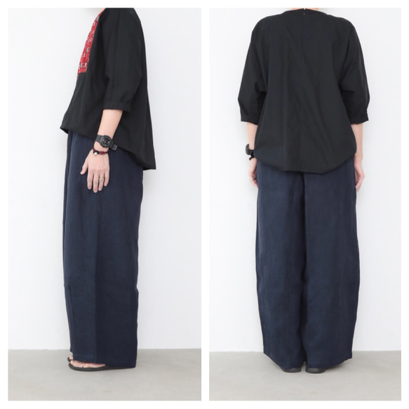 linen wide easy pants / A 4枚目の画像