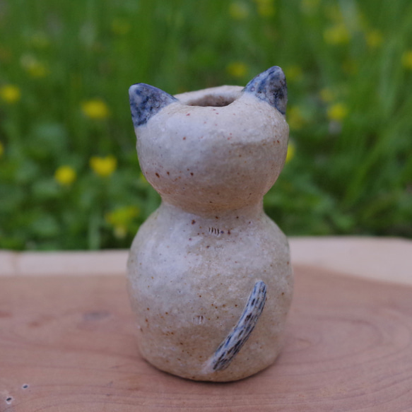 花束を持ったシャム猫   プチ花瓶  一輪挿し(小) 4枚目の画像