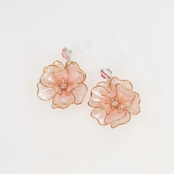 ❀ぼたん桜❀ノンホールピアス 10枚目の画像