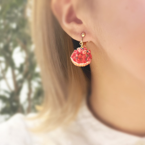いちごタルトといちごのピアス・イヤリング【受注生産】 イヤリング