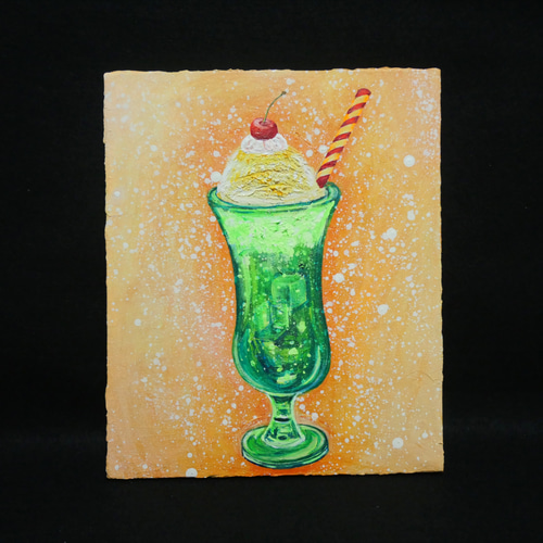 油絵 油彩 油彩画 絵 絵画【クリームソーダ】 絵画 HR 通販