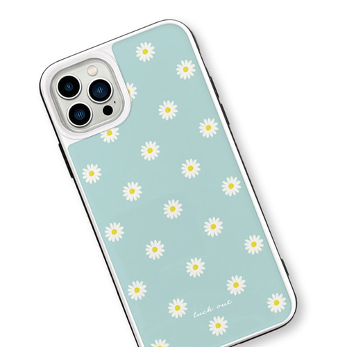 Daisy＊ミントグリーン iPhoneケース 強化ガラスケース iPhone14