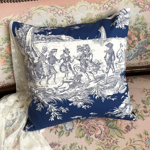 ☆セール☆ フランス トワルドジュイ 水物語 美しいネイビー ☆セール☆ フランス トワルドジュイ 水物語 美しいネイビー