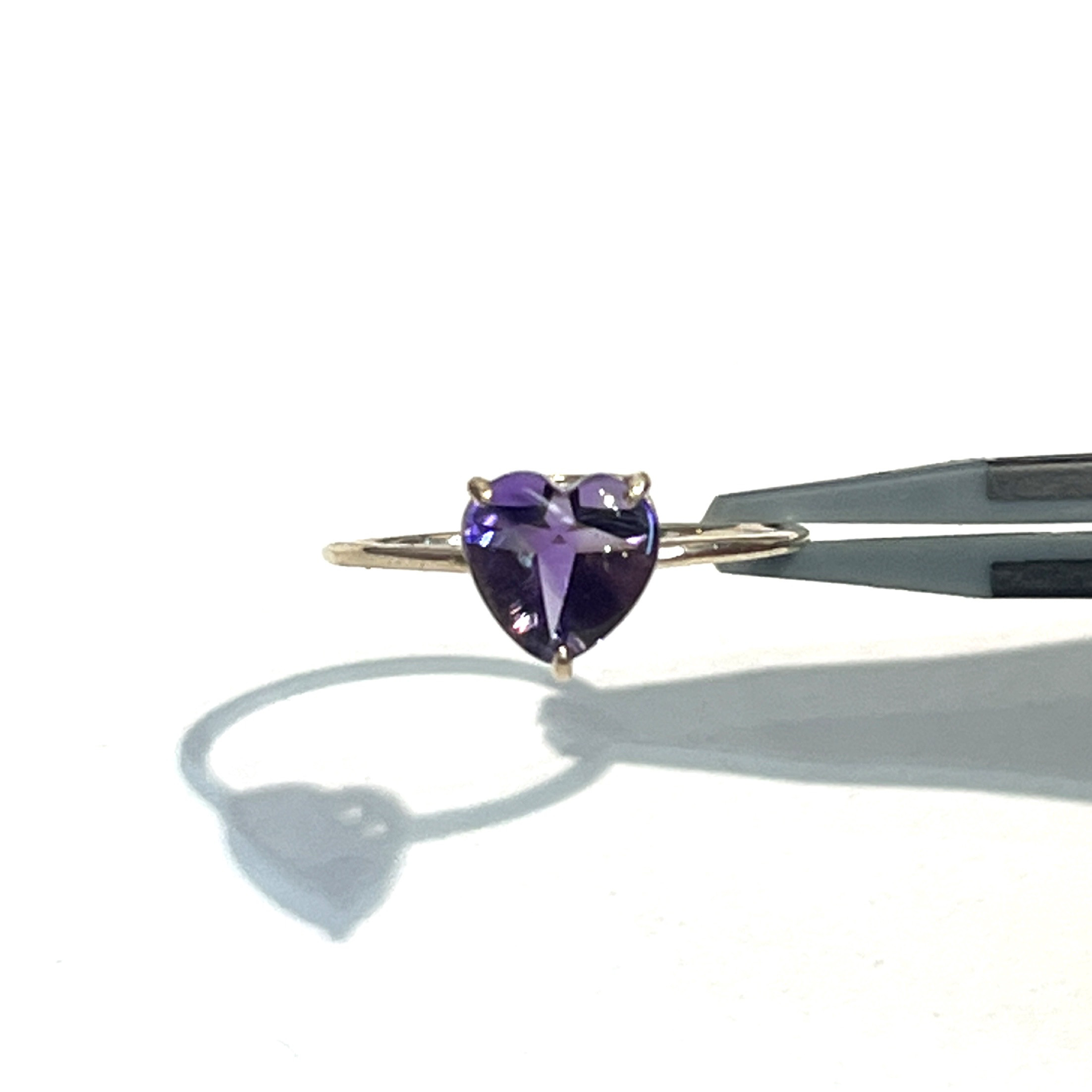 【K10】お守り　アメジスト、大ぶり、誓いのハートリング、ギフト、ご褒美